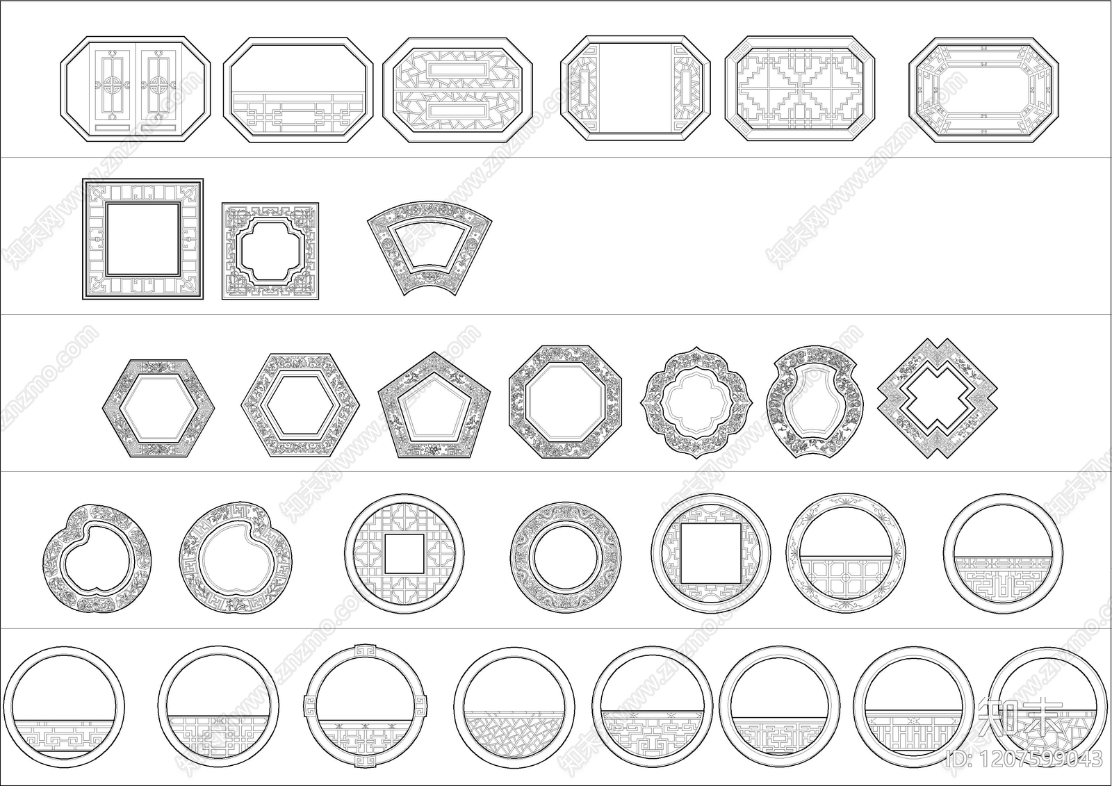 中式中古窗施工图下载【ID:1207599043】