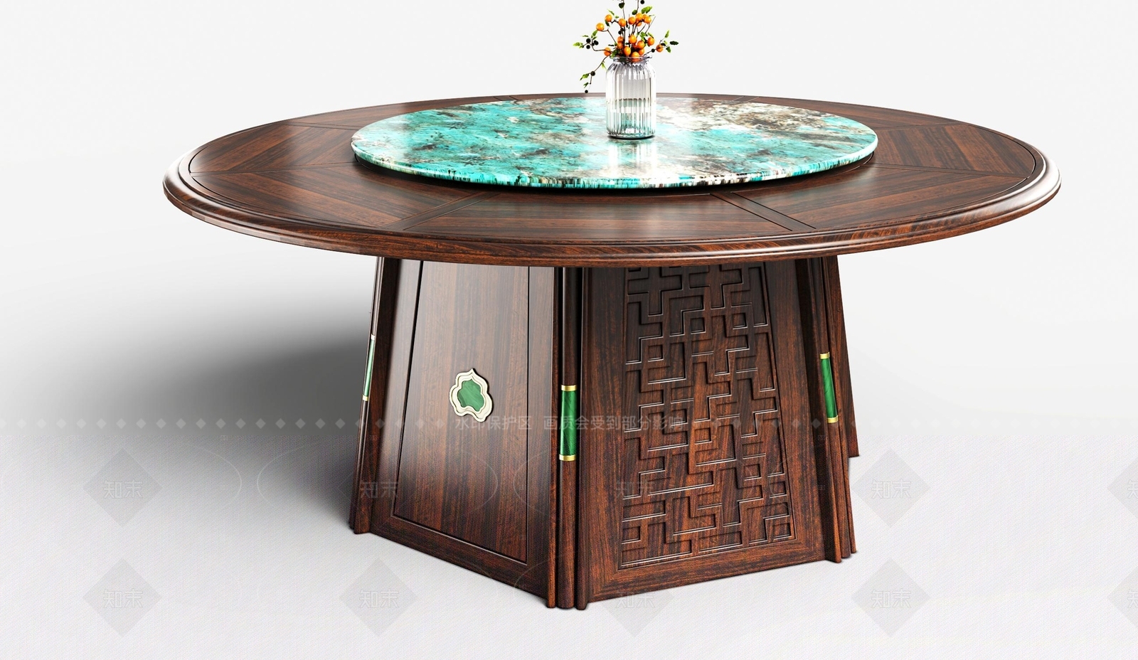 新中式中式餐桌3D模型下载【ID:1207599451】
