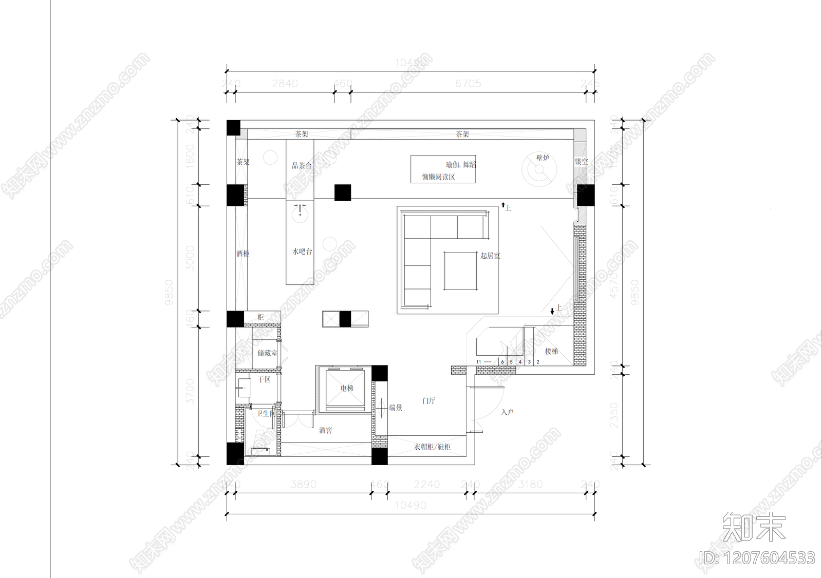 别墅cad施工图下载【ID:1207604533】