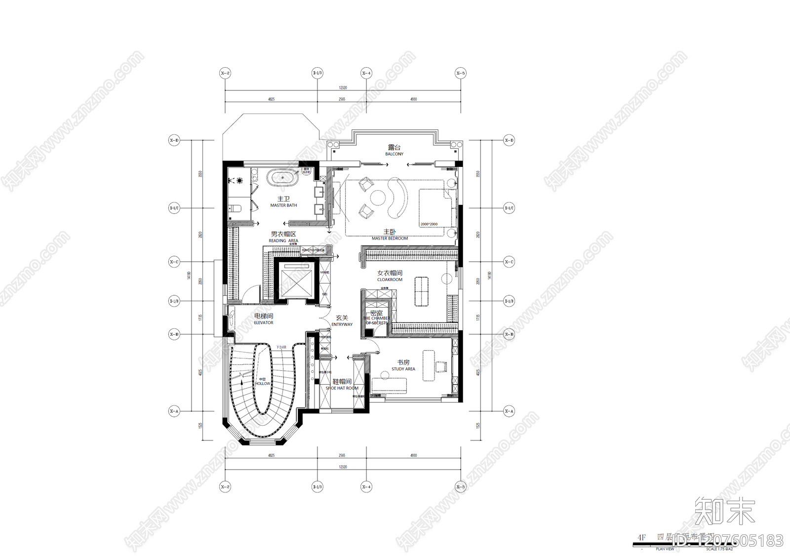 别墅cad施工图下载【ID:1207605183】