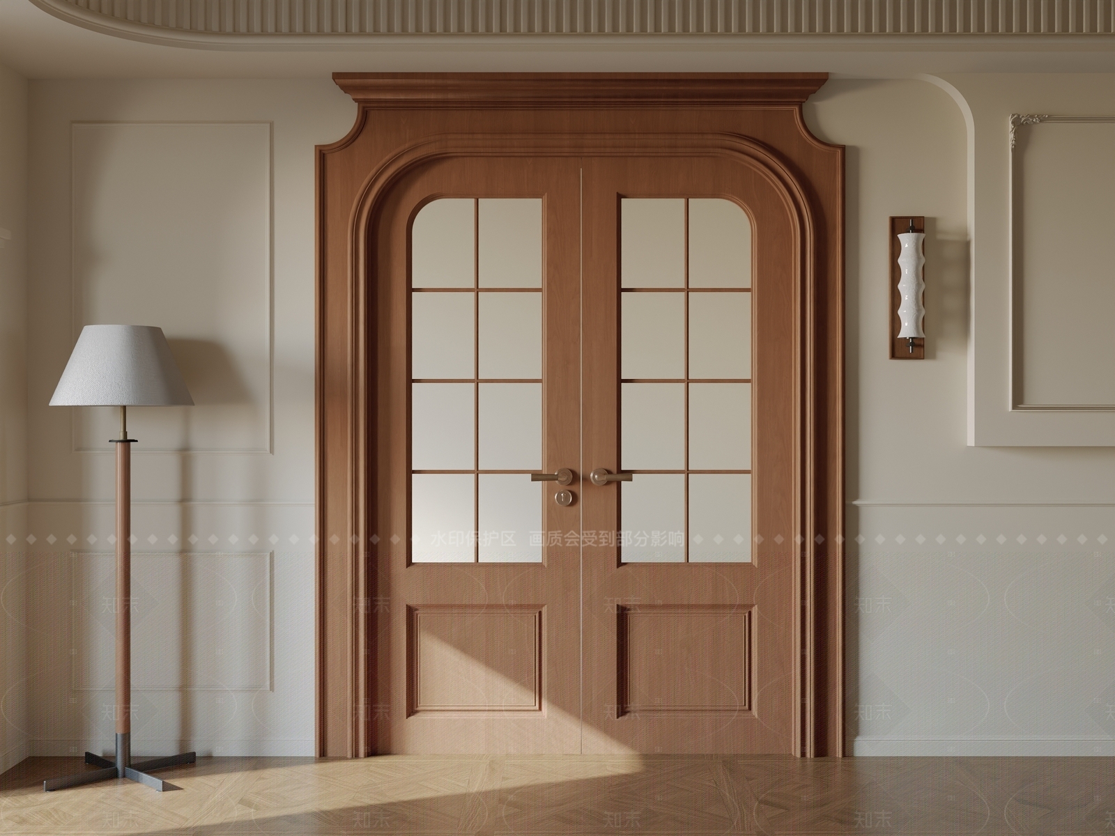 复古法式双开门SU模型下载【ID:1207615279】