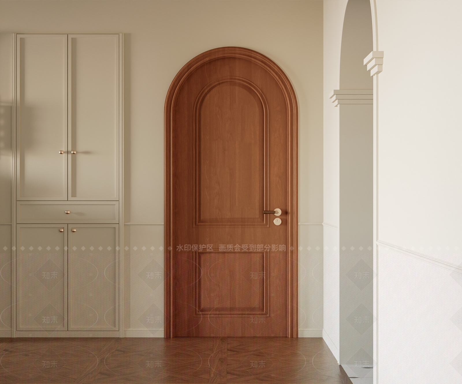 复古现代单开门SU模型下载【ID:1207616120】