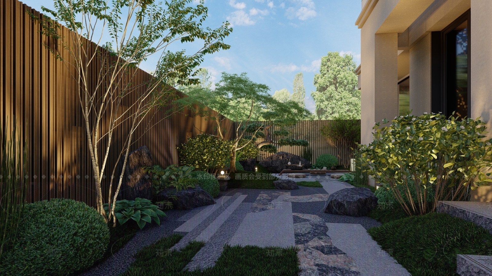 日式别墅庭院SU模型下载【ID:1207634938】