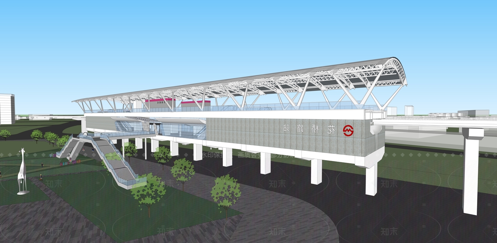 现代天桥SU模型下载【ID:1207635607】