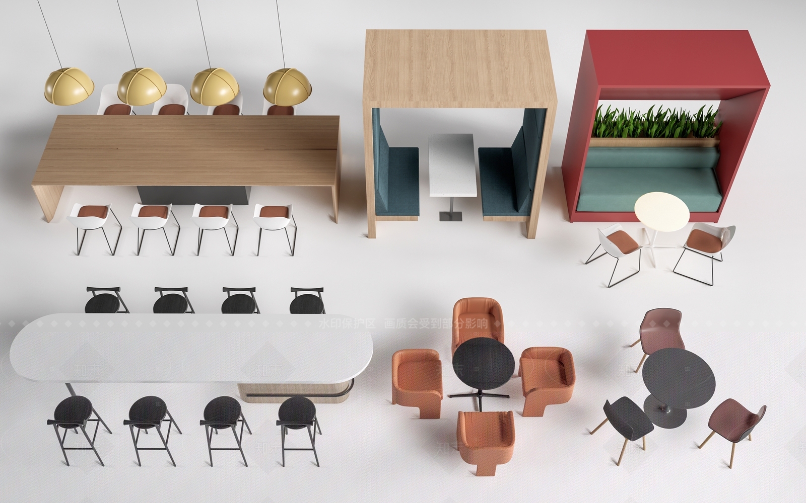 现代休闲桌椅3D模型下载【ID:1207637427】