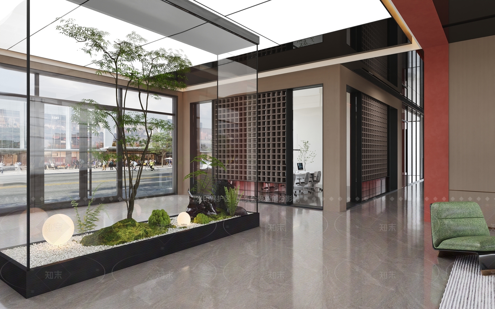 现代办公大厅3D模型下载【ID:1207641808】