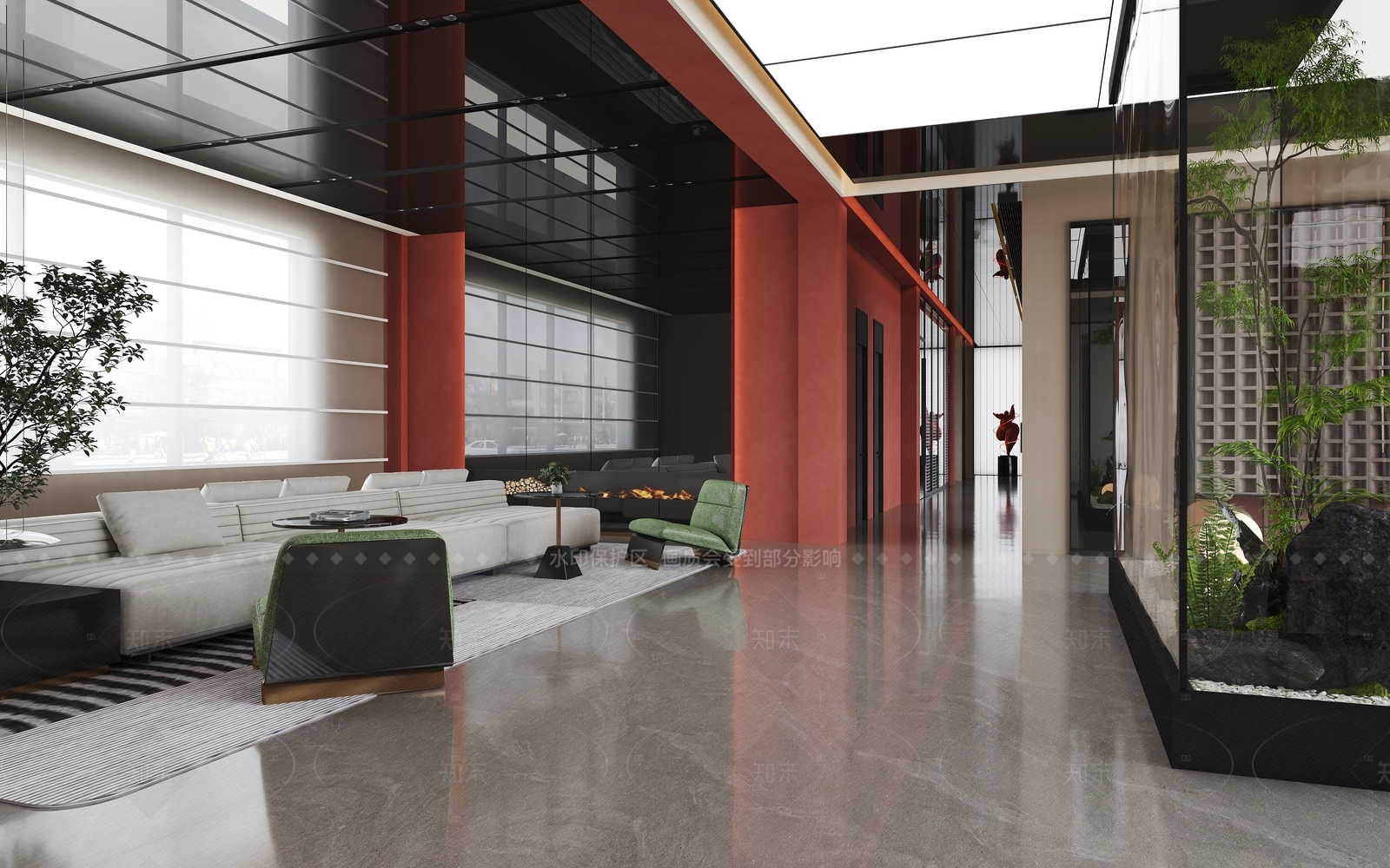 现代办公大厅3D模型下载【ID:1207641808】