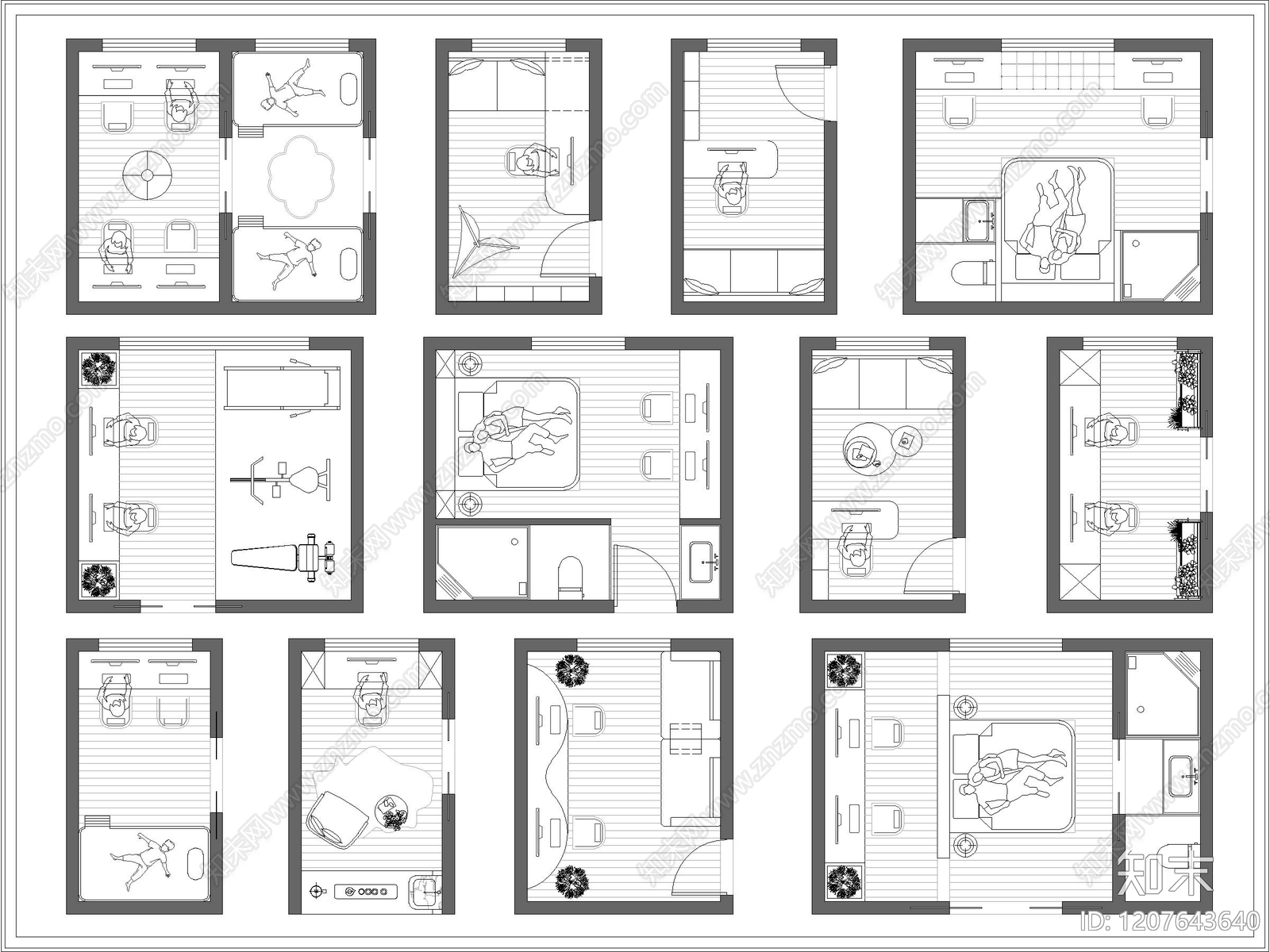 现代电竞房施工图下载【ID:1207643640】