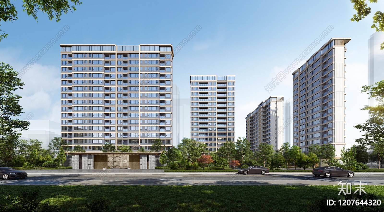 现代轻奢住宅楼建筑施工图下载【ID:1207644320】