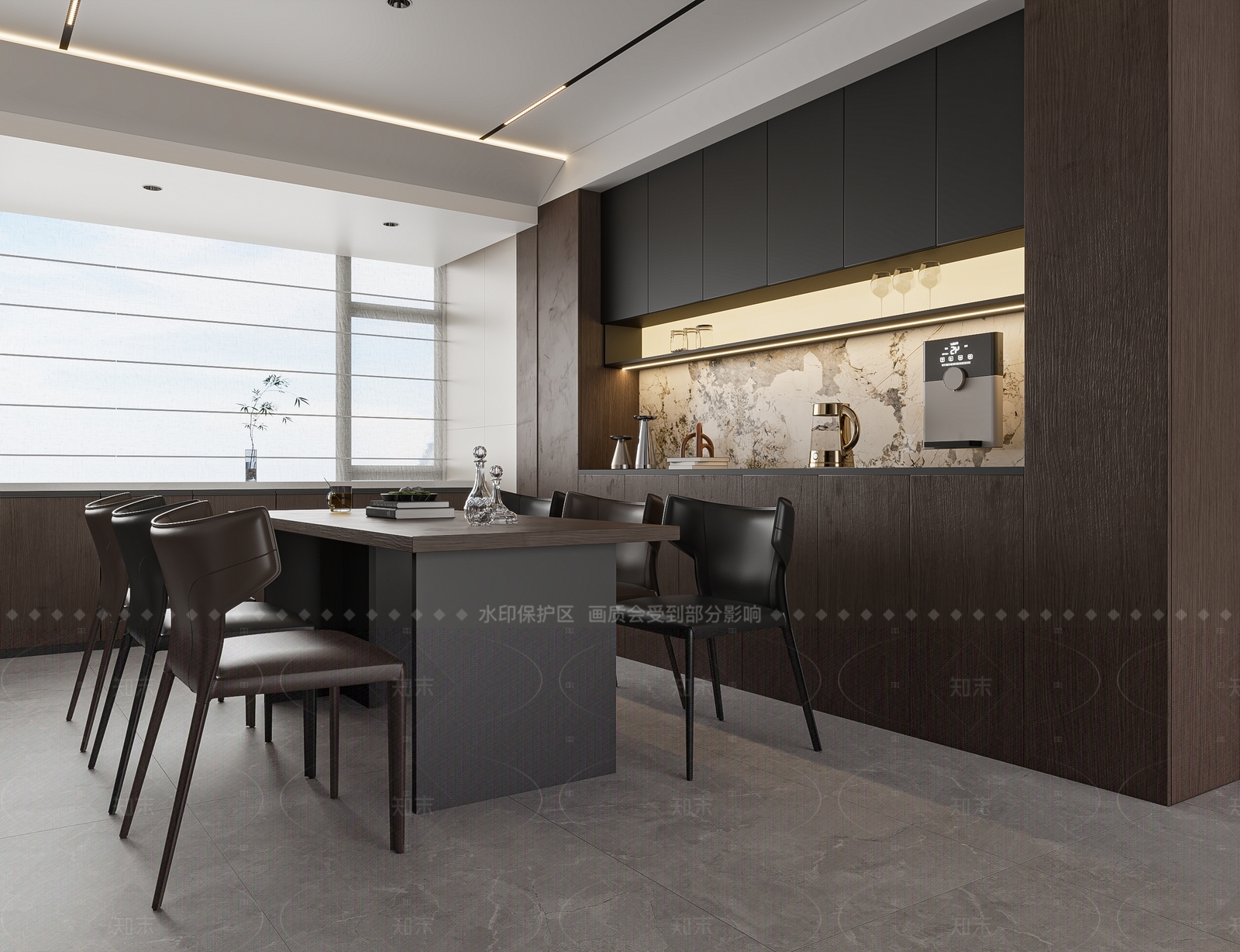 现代意式家居餐厅3D模型下载【ID:1207647391】