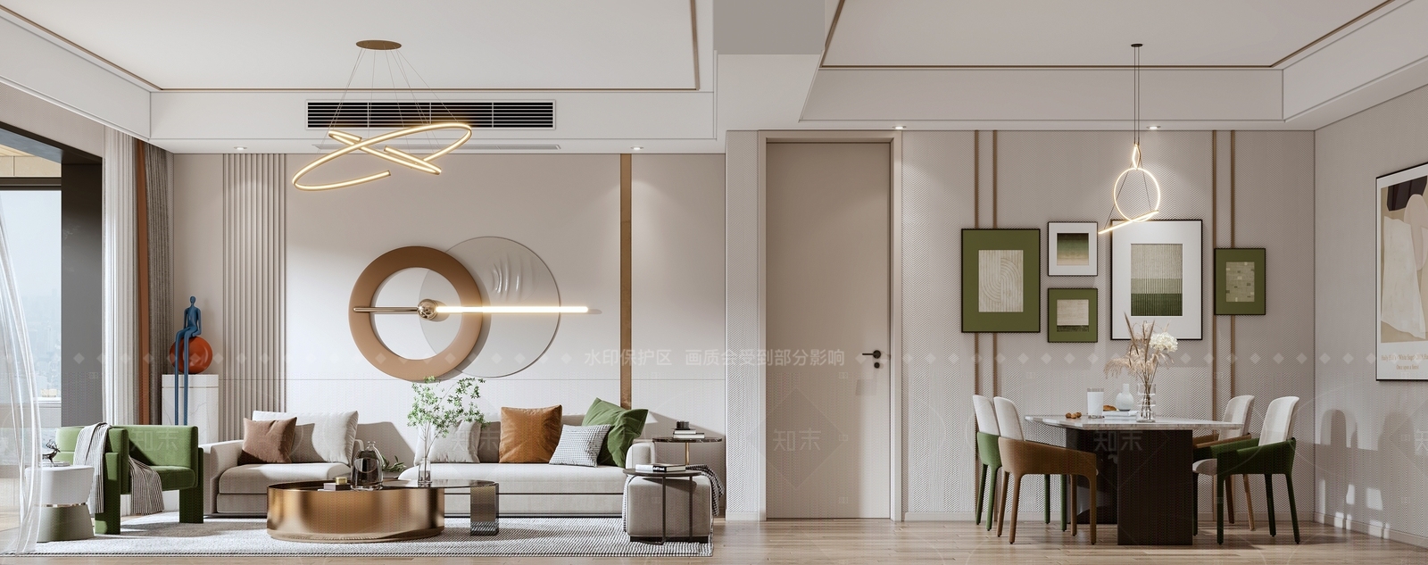 现代轻奢客餐厅3D模型下载【ID:1207651080】