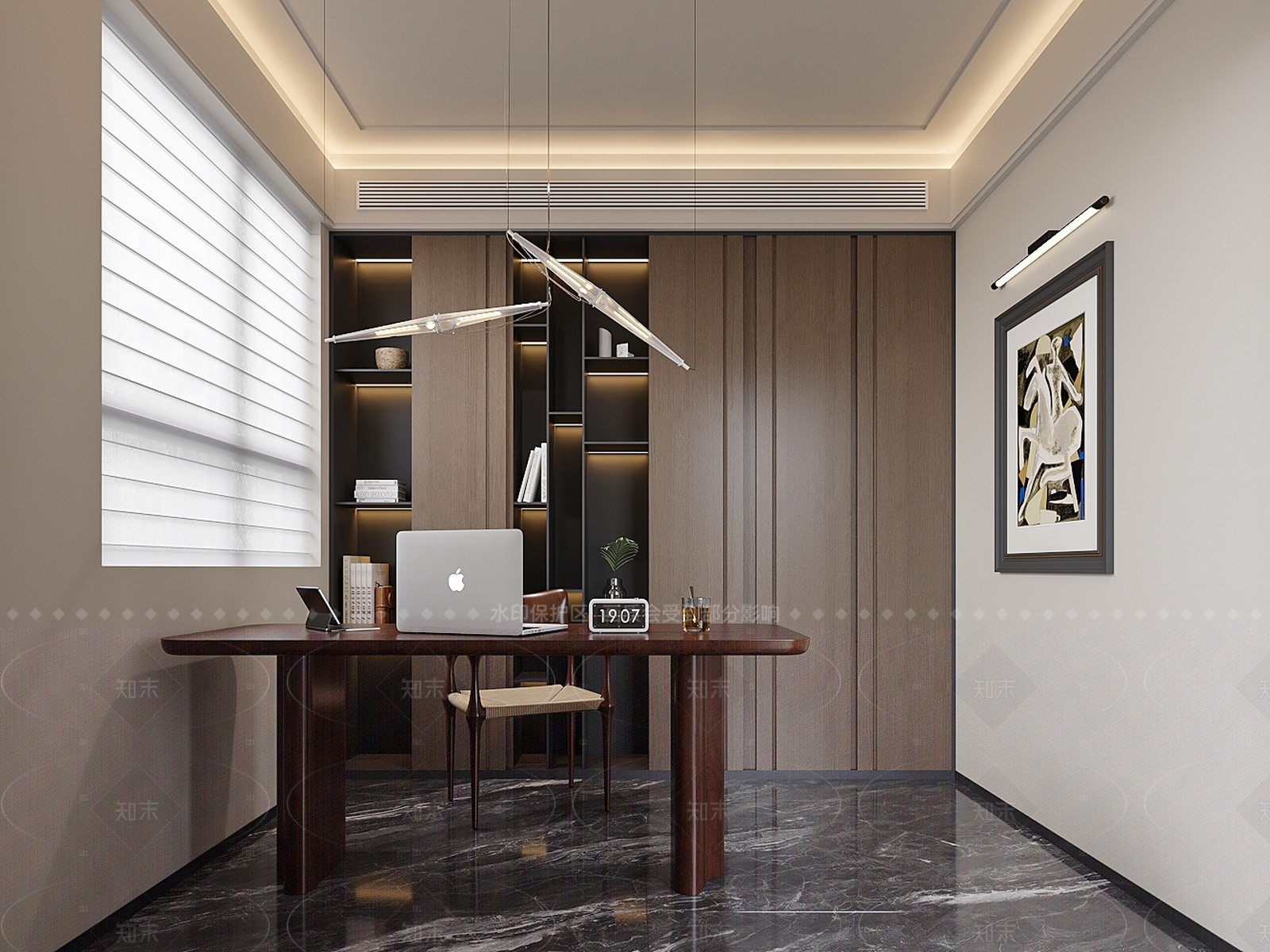 现代书房3D模型下载【ID:1207651963】