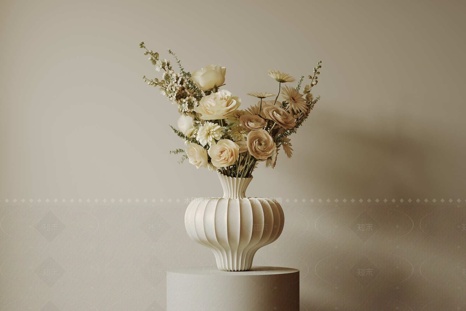 现代中古花瓶3D模型下载【ID:1207653497】