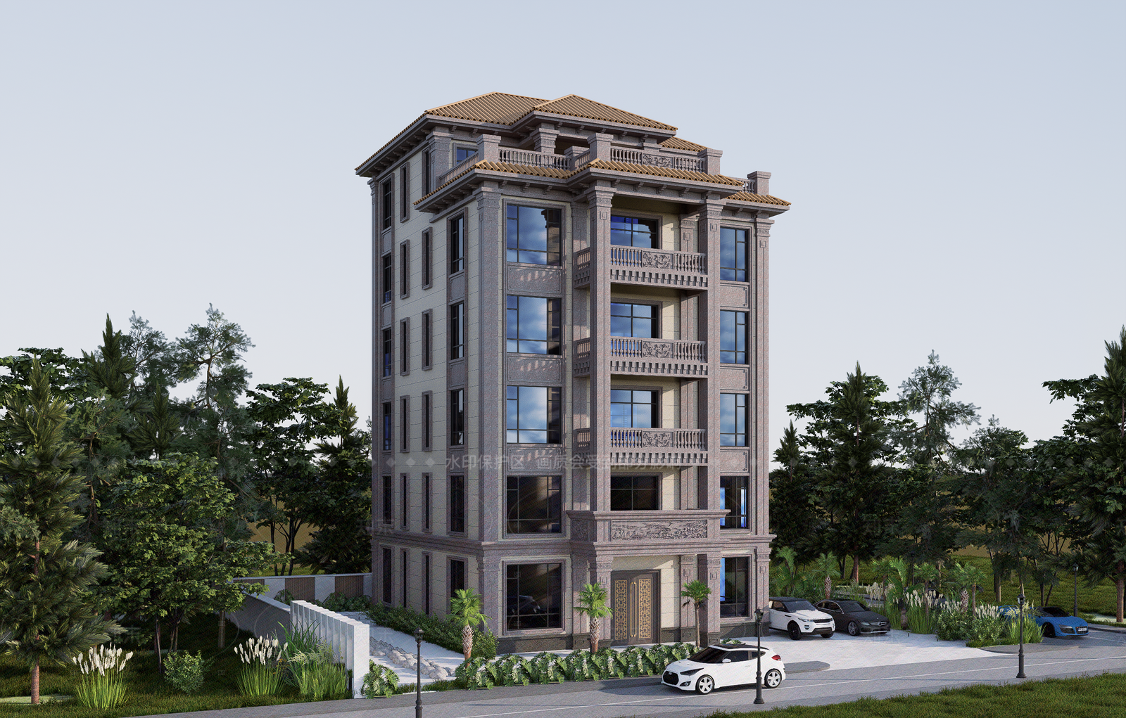 欧式别墅SU模型下载【ID:1207653376】