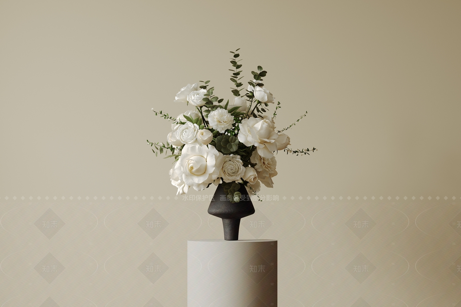 现代中古花艺3D模型下载【ID:1207654156】