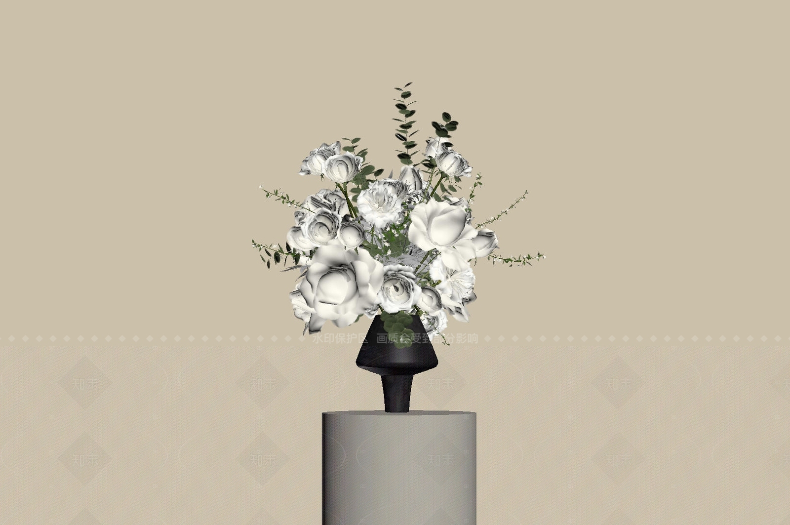 现代中古花艺SU模型下载【ID:1207654197】