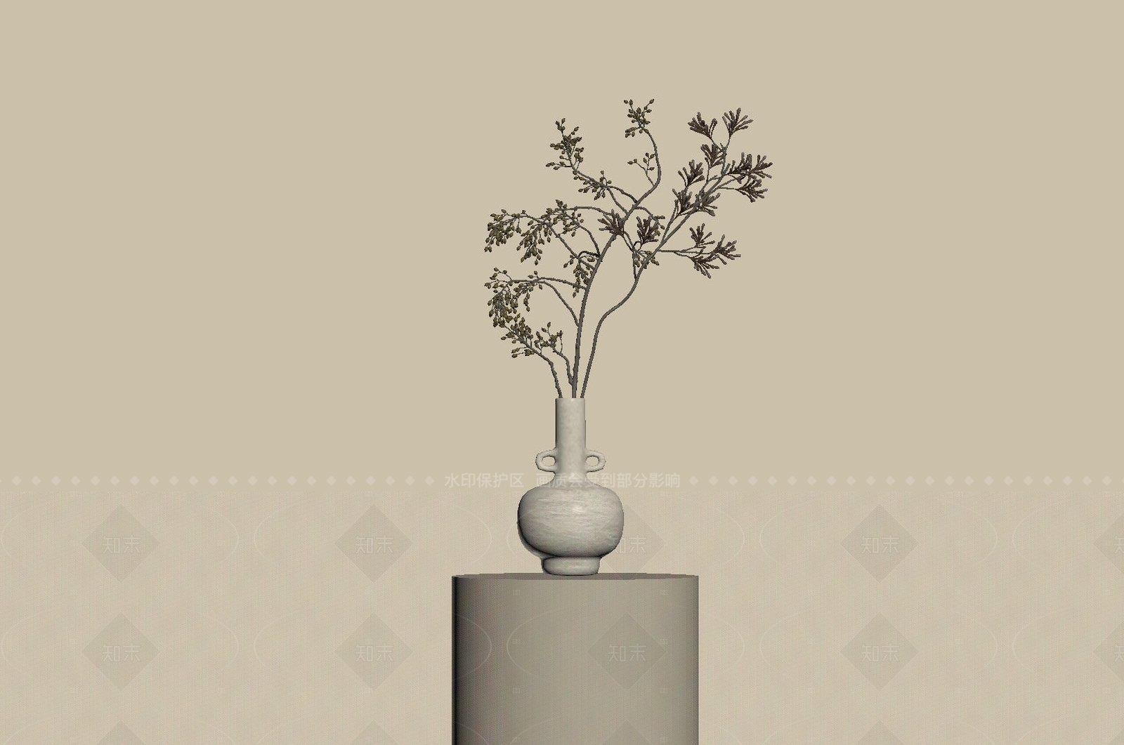 现代中古花艺SU模型下载【ID:1207654211】