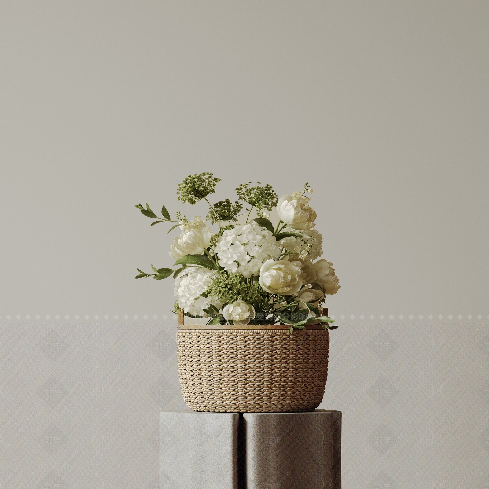 现代中古花艺3D模型下载【ID:1207655191】