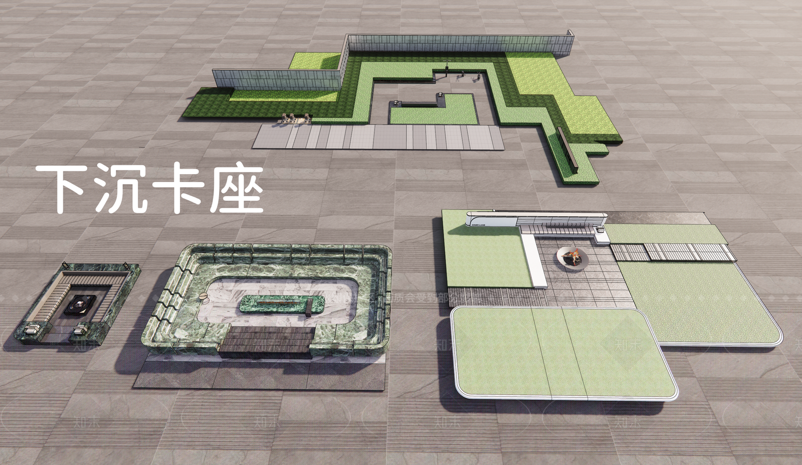 现代轻奢景观座椅SU模型下载【ID:1207655930】