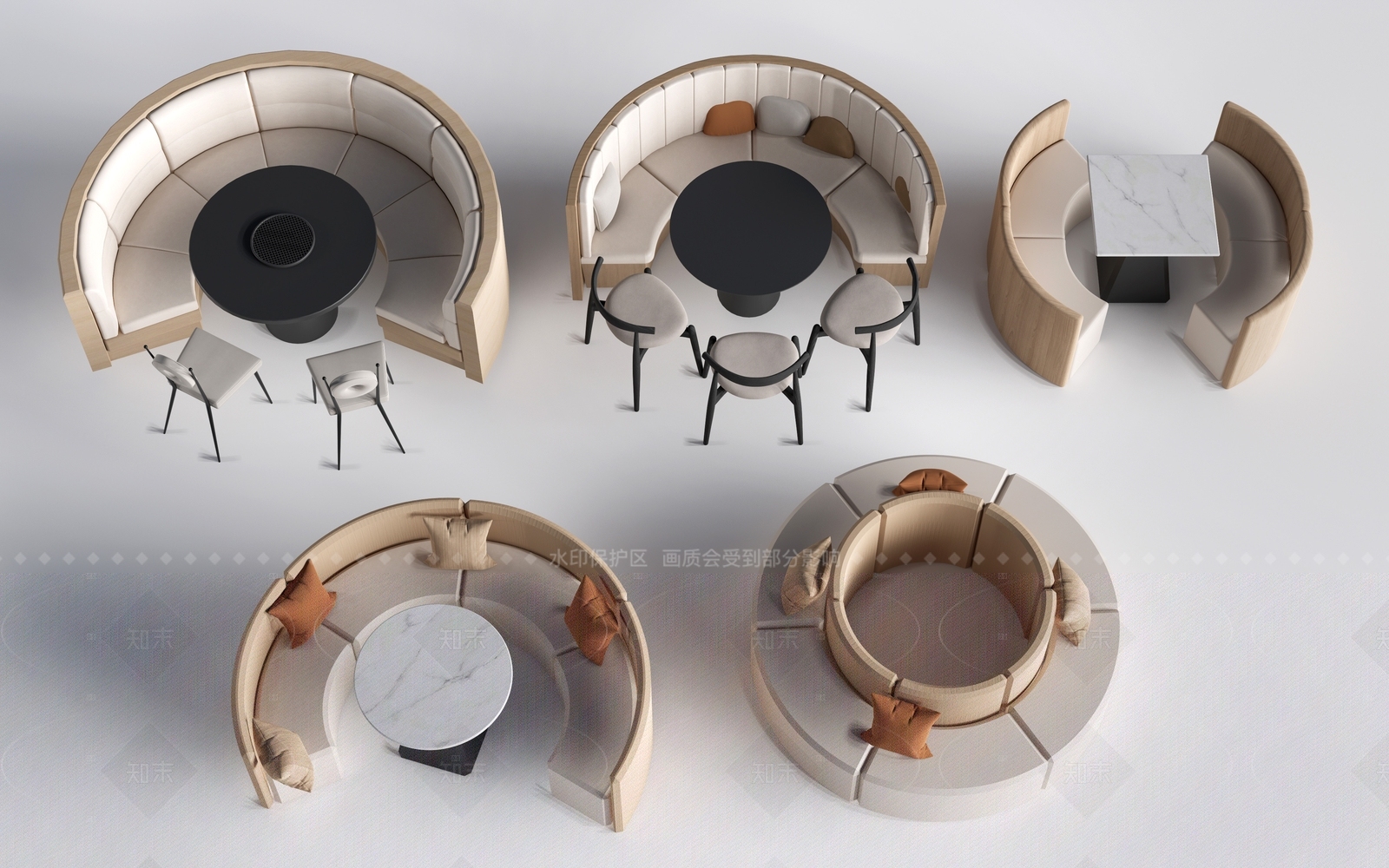 现代卡座沙发3D模型下载【ID:1207656077】