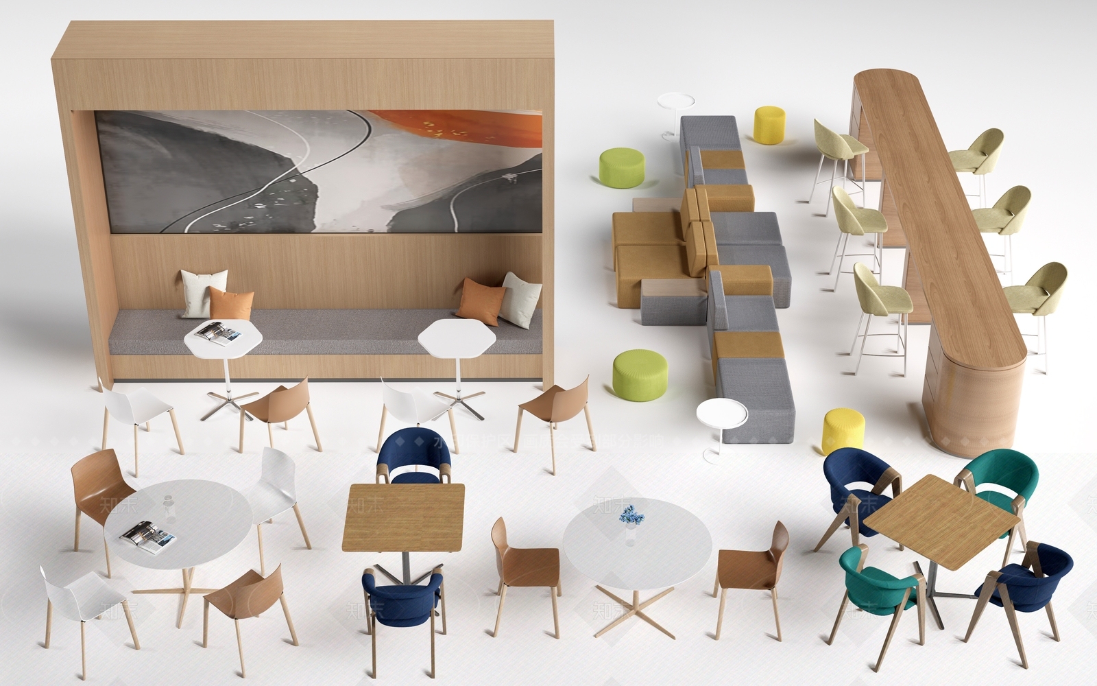 现代休闲桌椅3D模型下载【ID:1207656169】