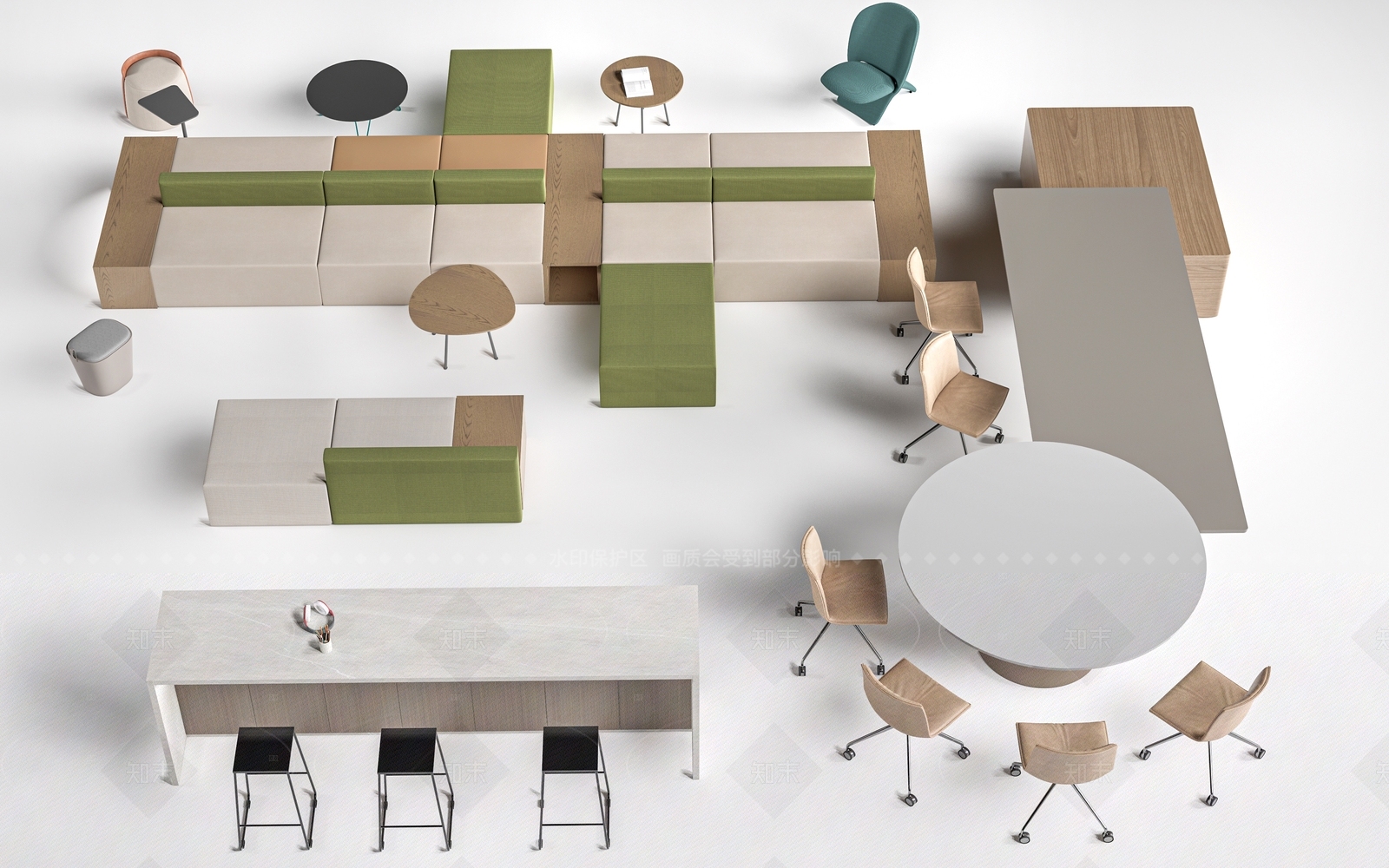 现代休闲桌椅3D模型下载【ID:1207656222】