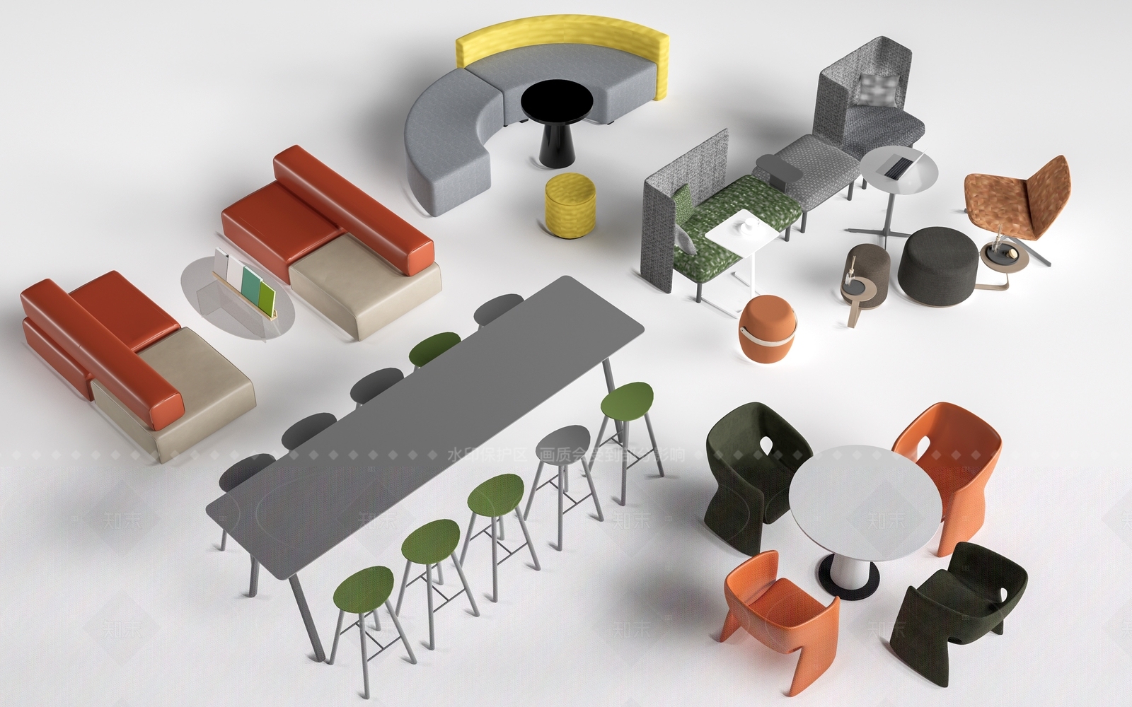 现代其他桌椅3D模型下载【ID:1207656523】