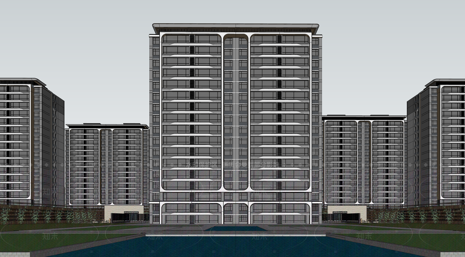 现代简约高层住宅SU模型下载【ID:1207657822】