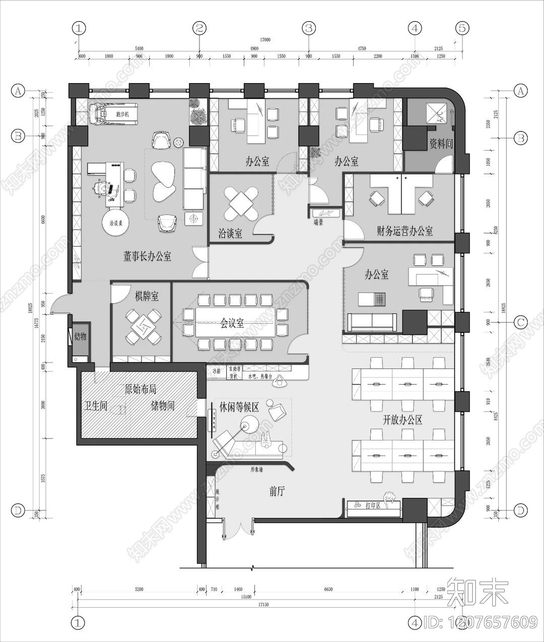 其他办公空间cad施工图下载【ID:1207657609】