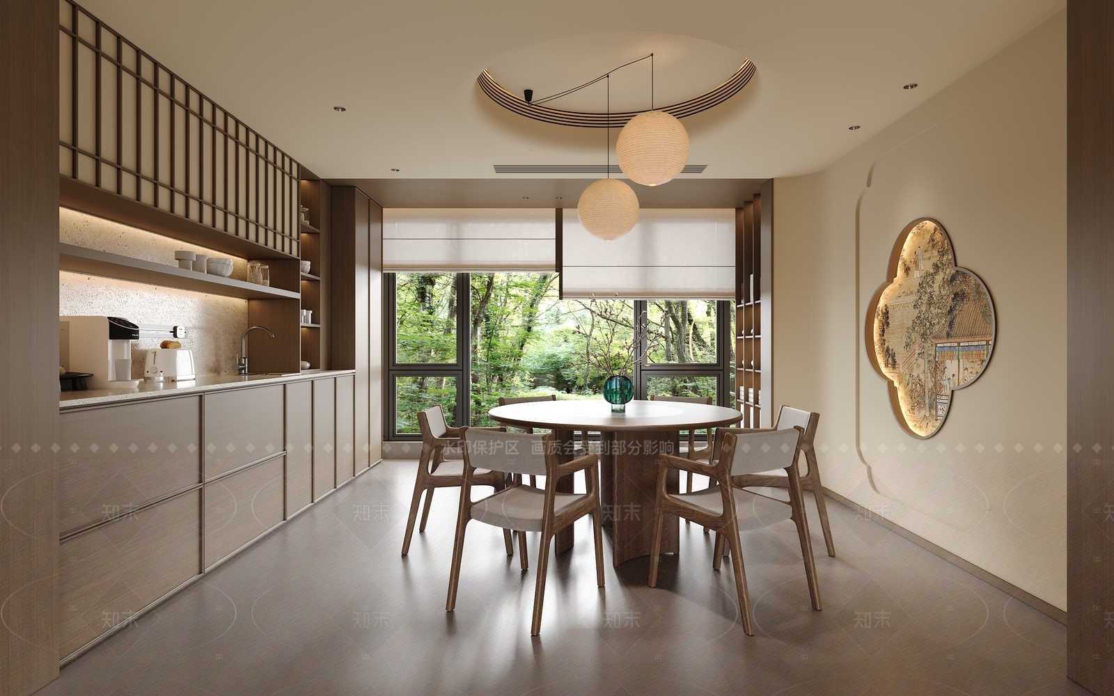 新中式现代家居餐厅3D模型下载【ID:1207659417】