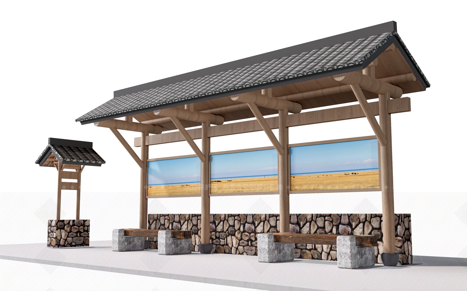 现代车站外观3D模型下载【ID:1207659971】