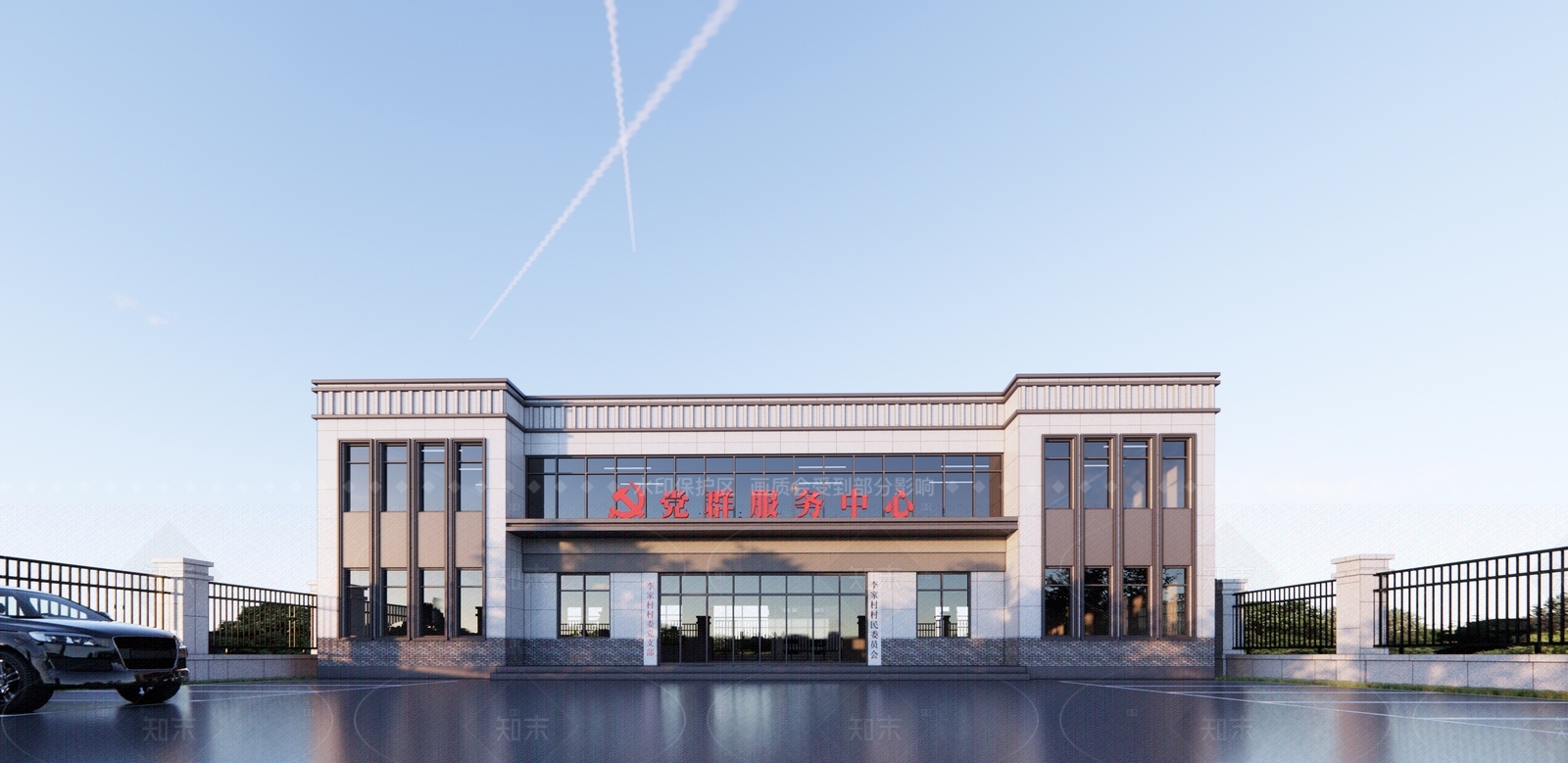 现代简约政府办公楼SU模型下载【ID:1207660186】