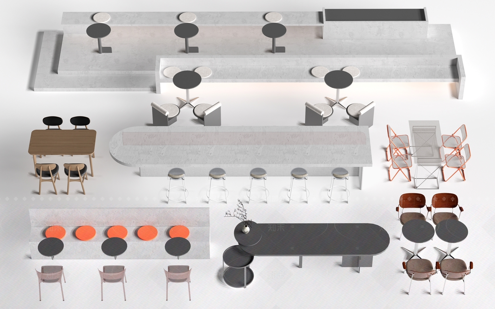 现代其他桌椅3D模型下载【ID:1207660532】