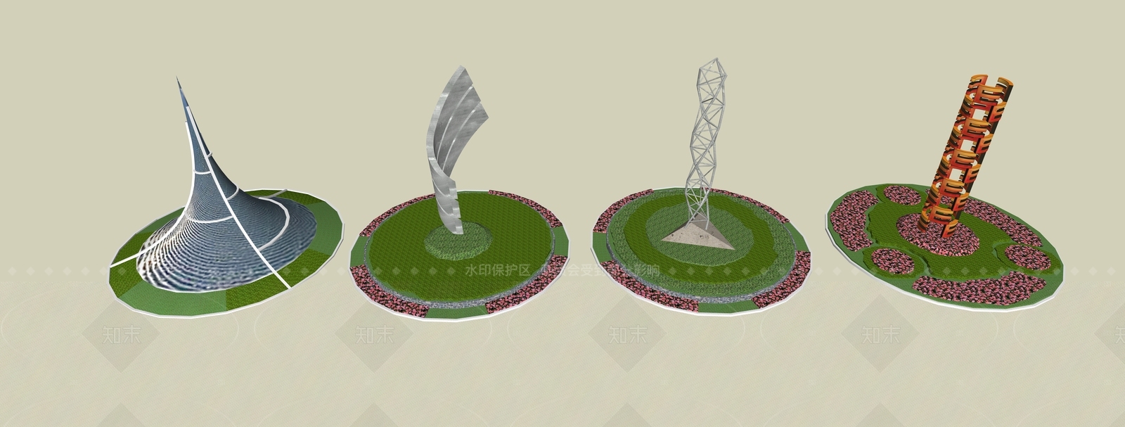 现代轻奢塔楼SU模型下载【ID:1207661451】