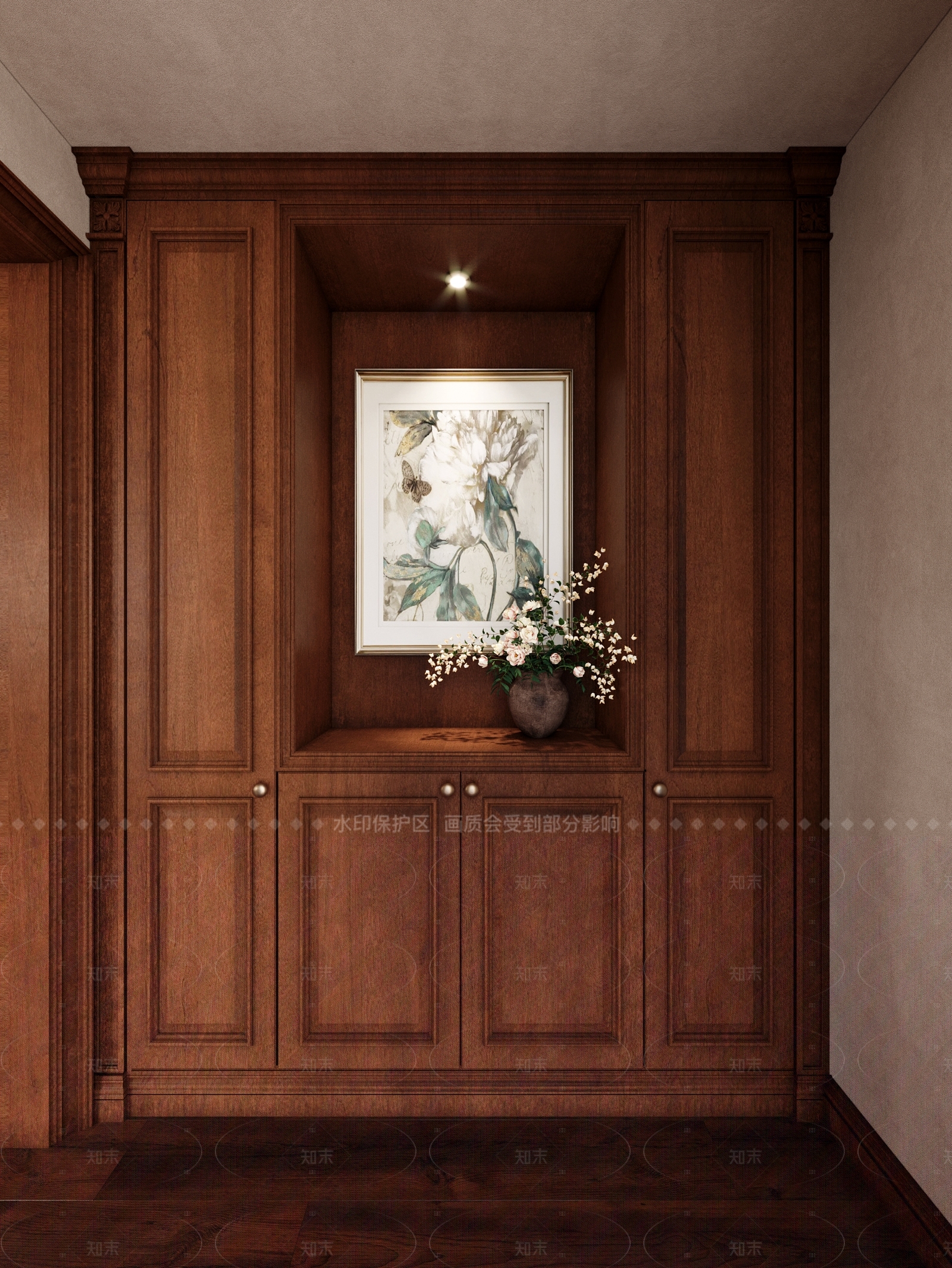 法式美式玄关柜3D模型下载【ID:1207661115】