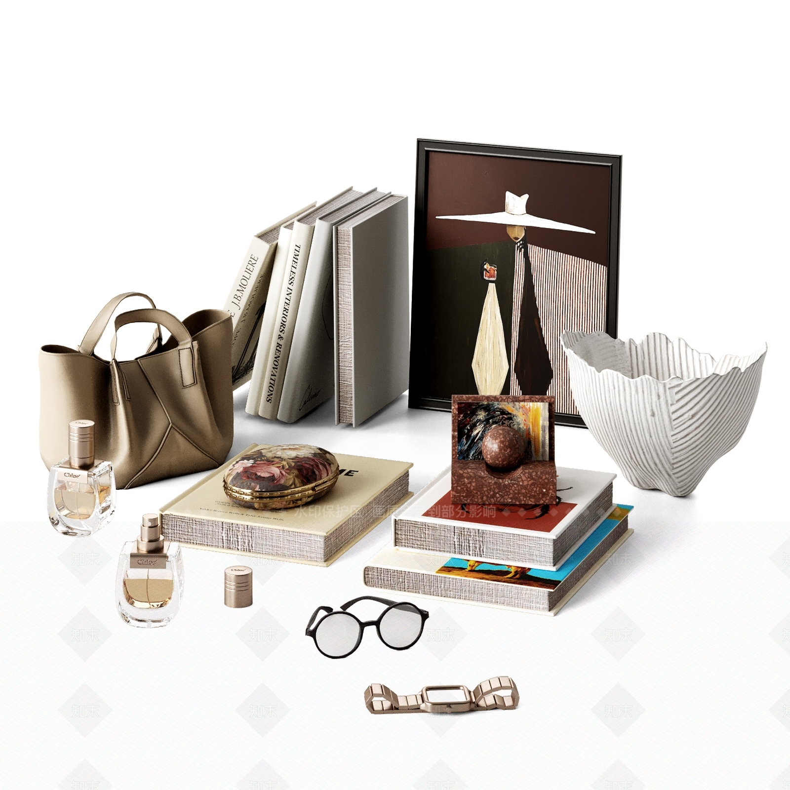 现代摆件组合SU模型下载【ID:1207663797】