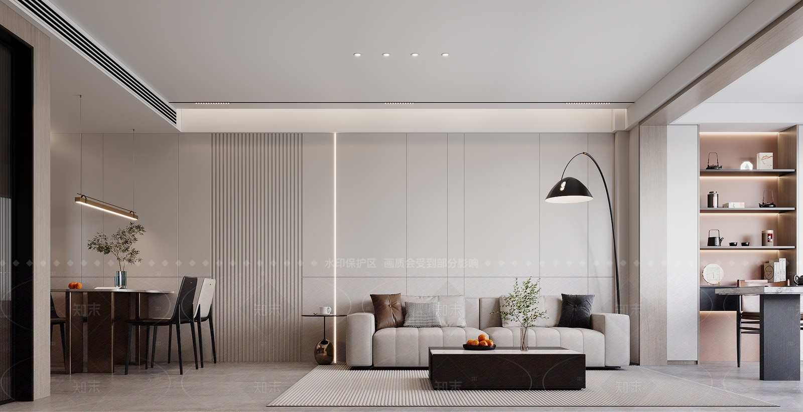 现代客餐厅3D模型下载【ID:1207667456】