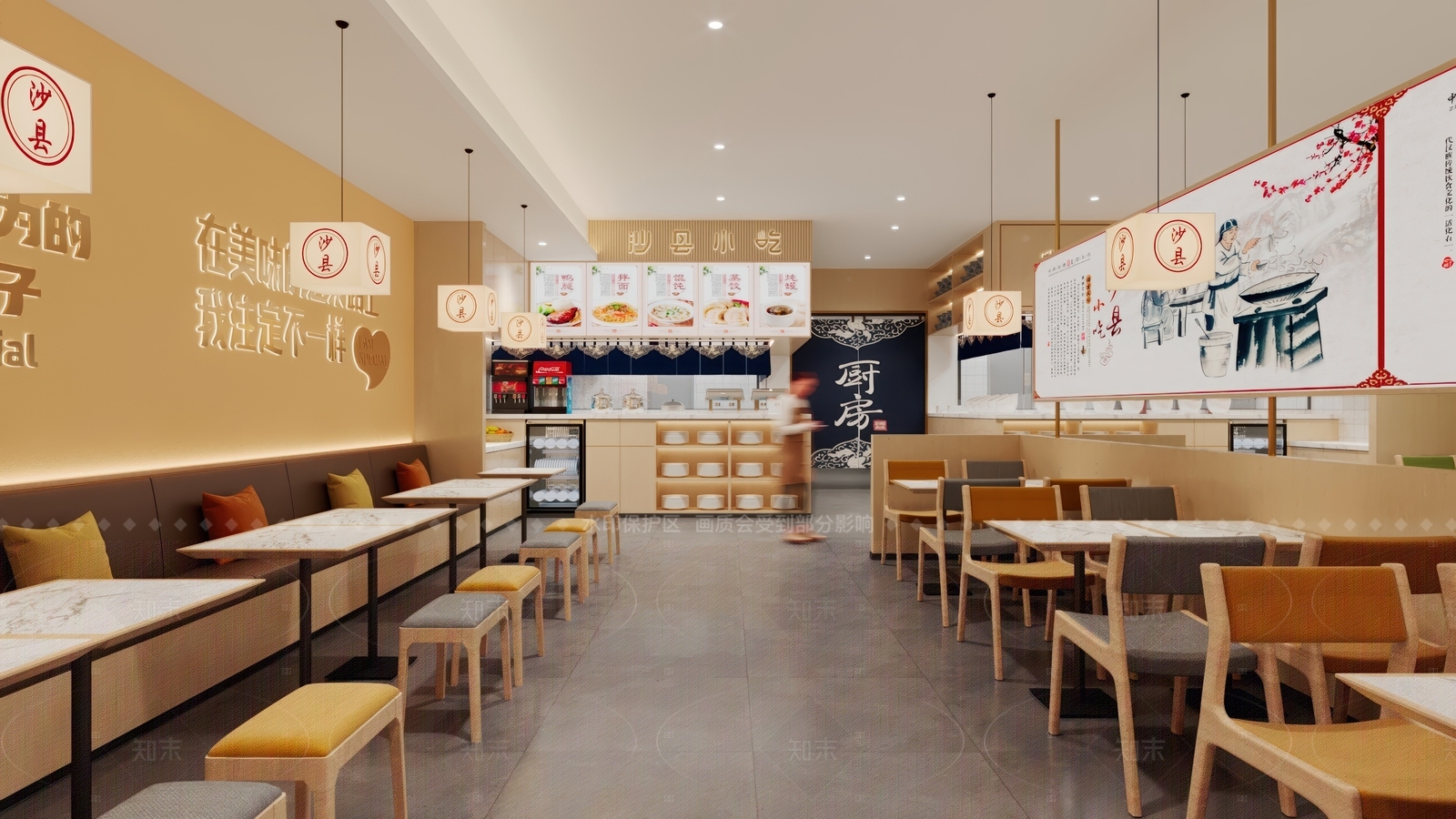 现代新中式中餐厅3D模型下载【ID:1207668410】