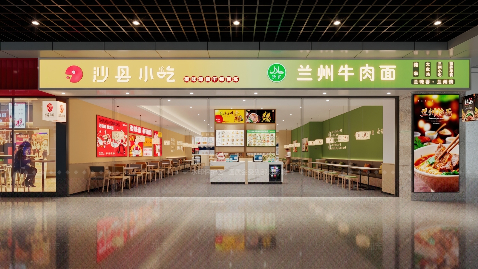 现代新中式中餐厅3D模型下载【ID:1207668410】