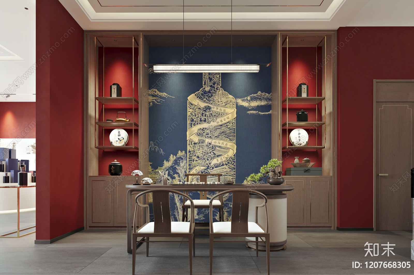 新中式现代烟酒店cad施工图下载【ID:1207668305】