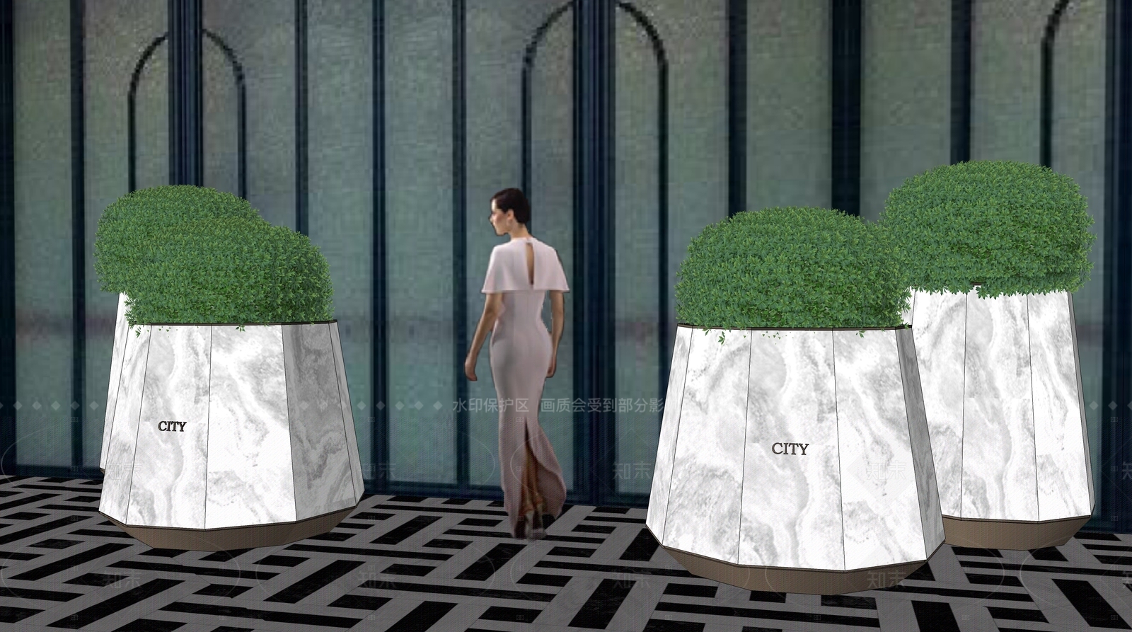 现代花钵花器SU模型下载【ID:1207668654】