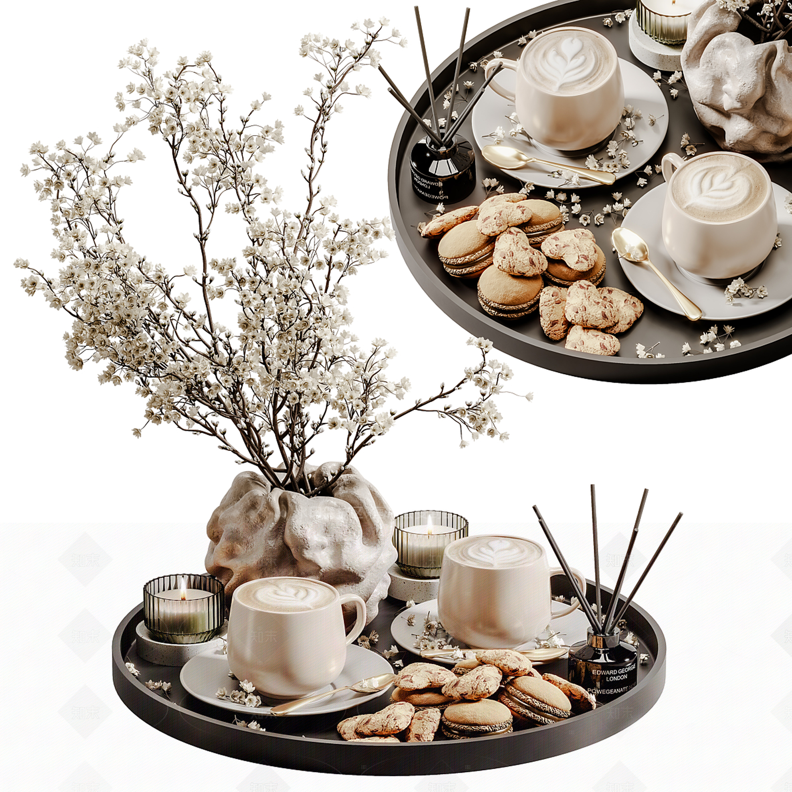 现代摆件组合SU模型下载【ID:1207669540】