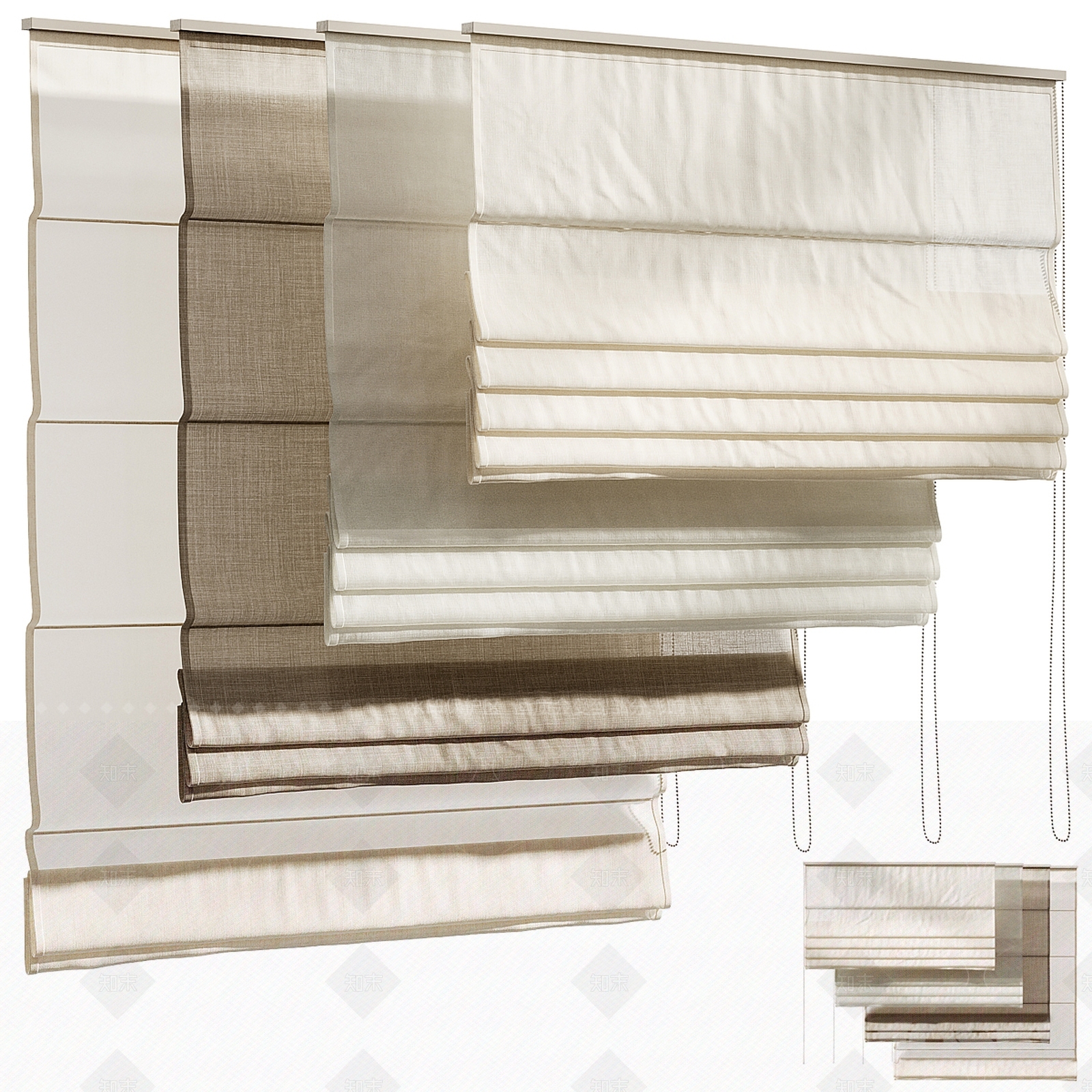 现代窗帘SU模型下载【ID:1207669656】