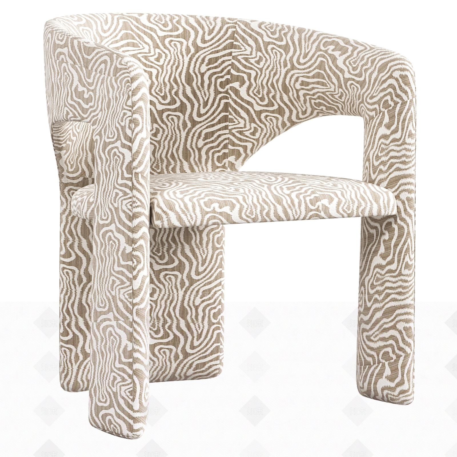 现代欧式单人沙发3D模型下载【ID:1207671786】