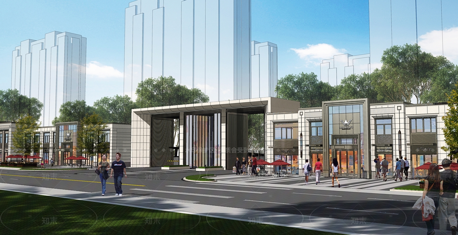 现代商业街SU模型下载【ID:1207672779】