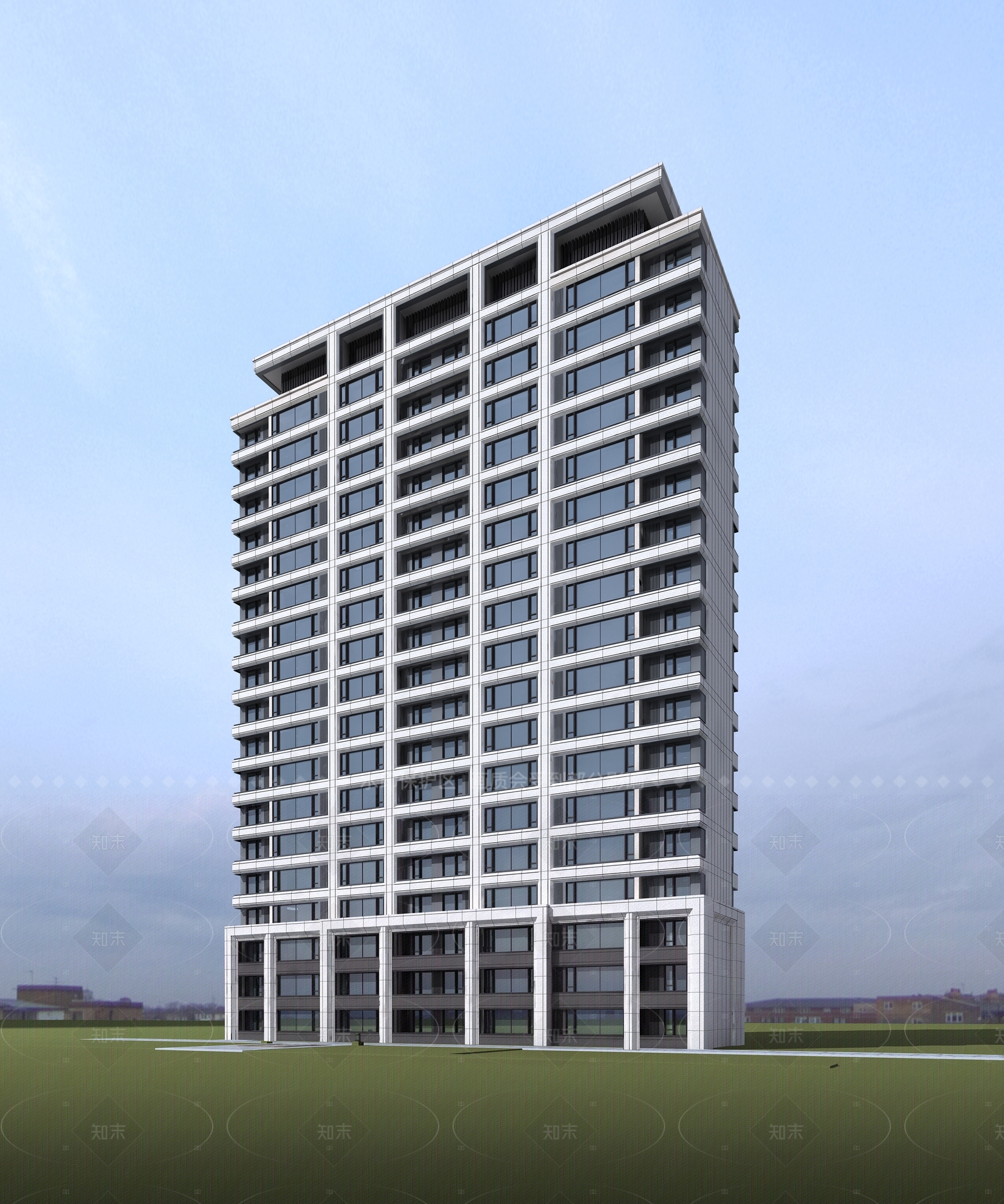 现代高层住宅SU模型下载【ID:1207672834】