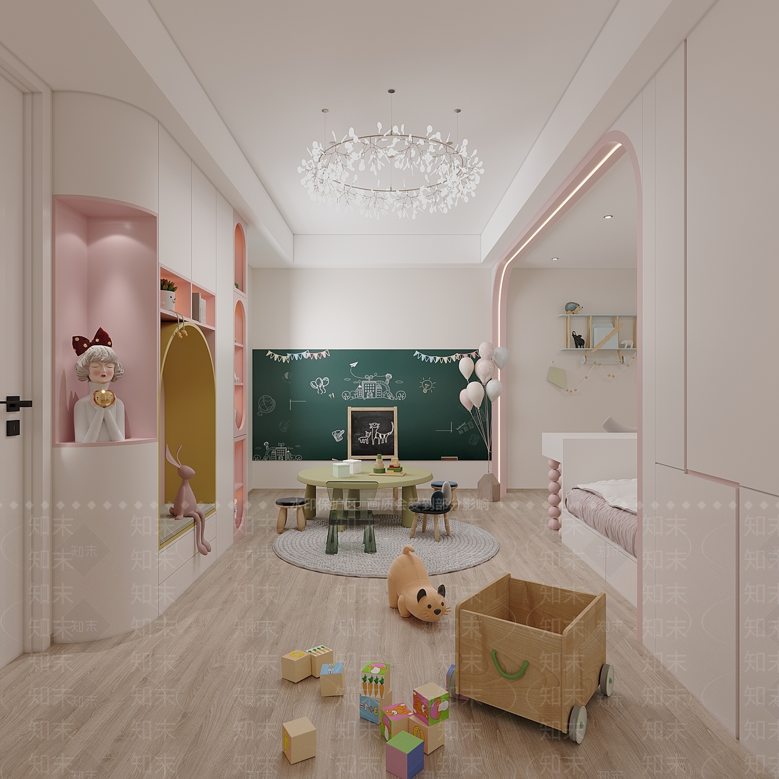 现代通用儿童房3D模型下载【ID:1207673297】