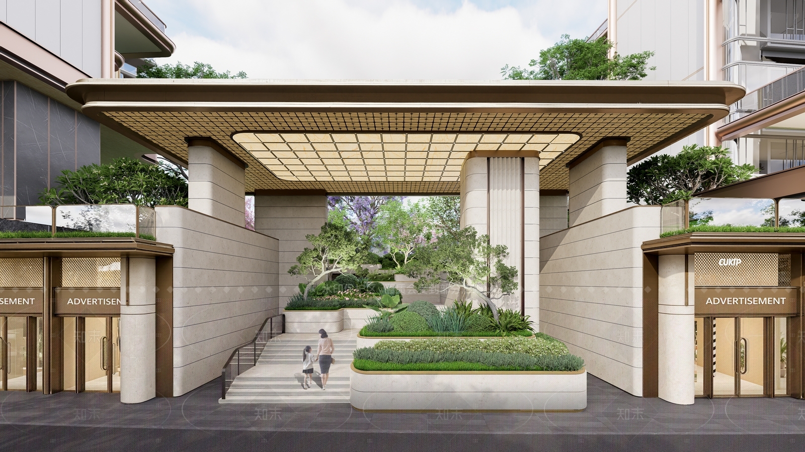 现代轻奢入口大门SU模型下载【ID:1207674365】