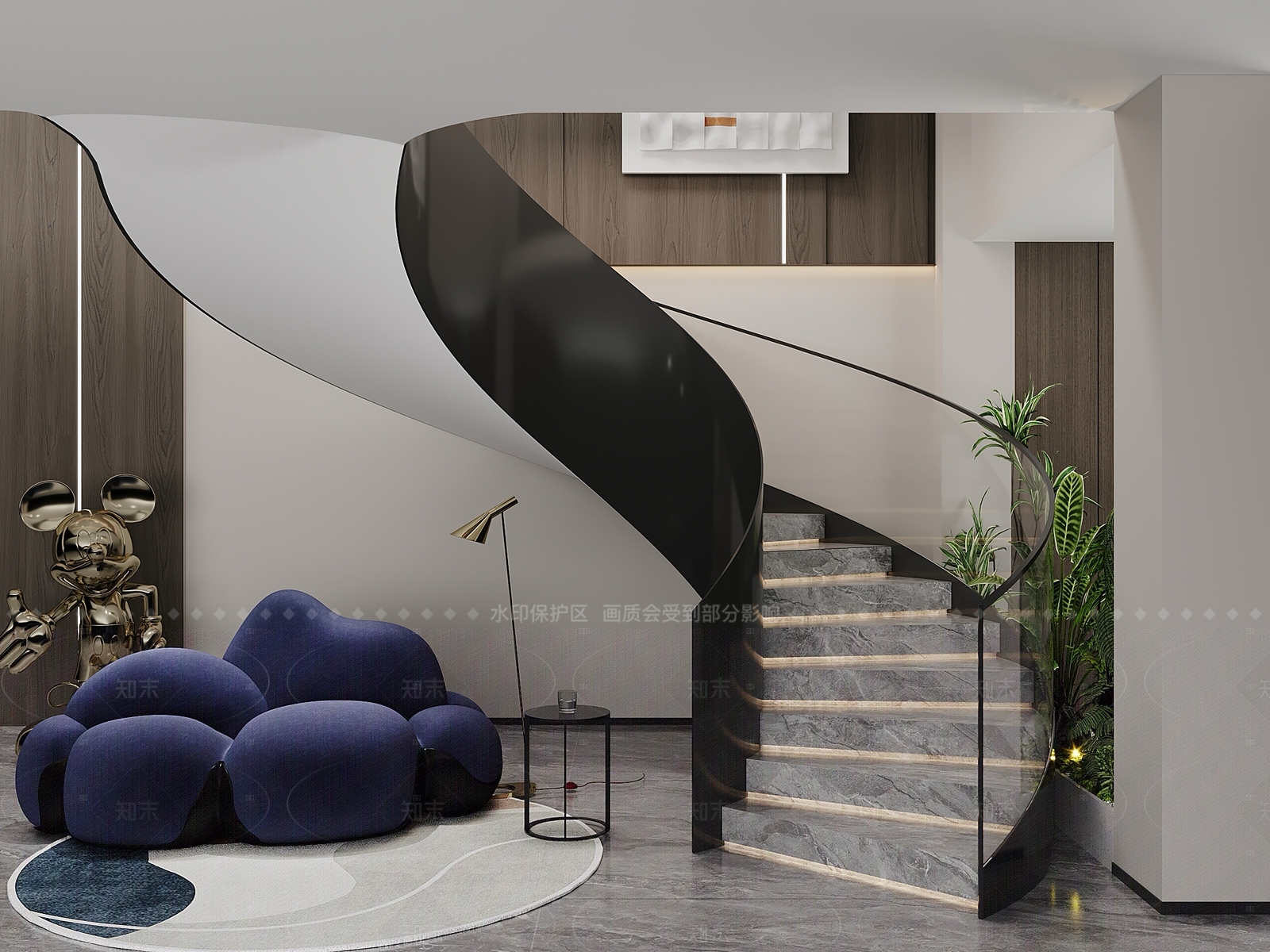 现代意式楼梯间3D模型下载【ID:1207674267】