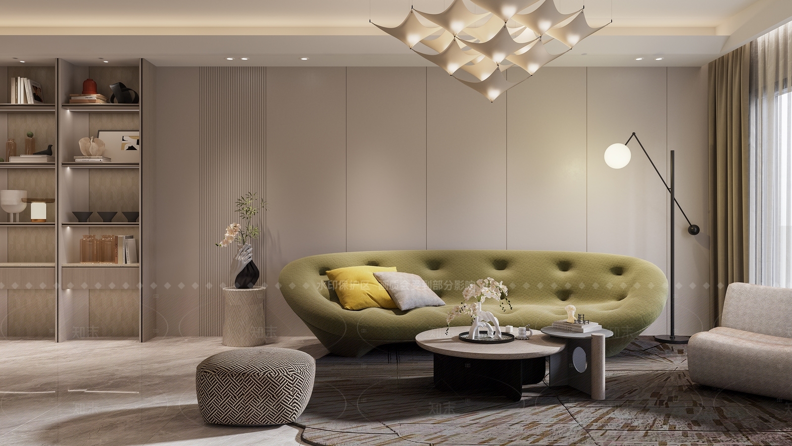 现代意式家居客厅3D模型下载【ID:1207681596】